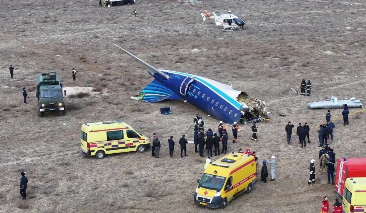 Azerbaijan Airlines Flight Crashes Near Aktau, Kazakhstan With 67 Aboard, Fire Erupts